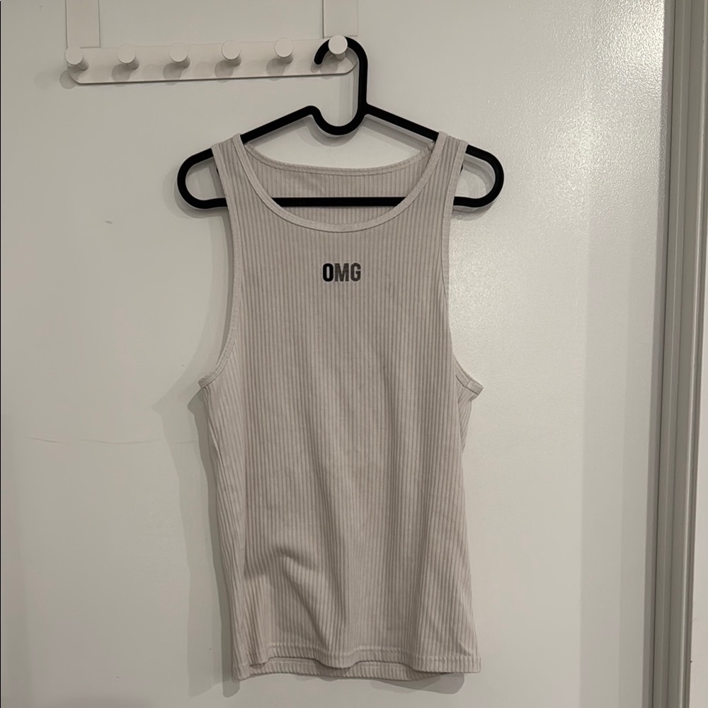 White Ribbed Tank Top